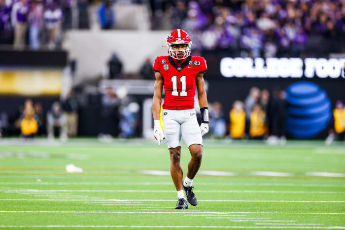 WR, Arian Smith Lines up in the National Title / CREDIT: Tony Walshy, UGAA